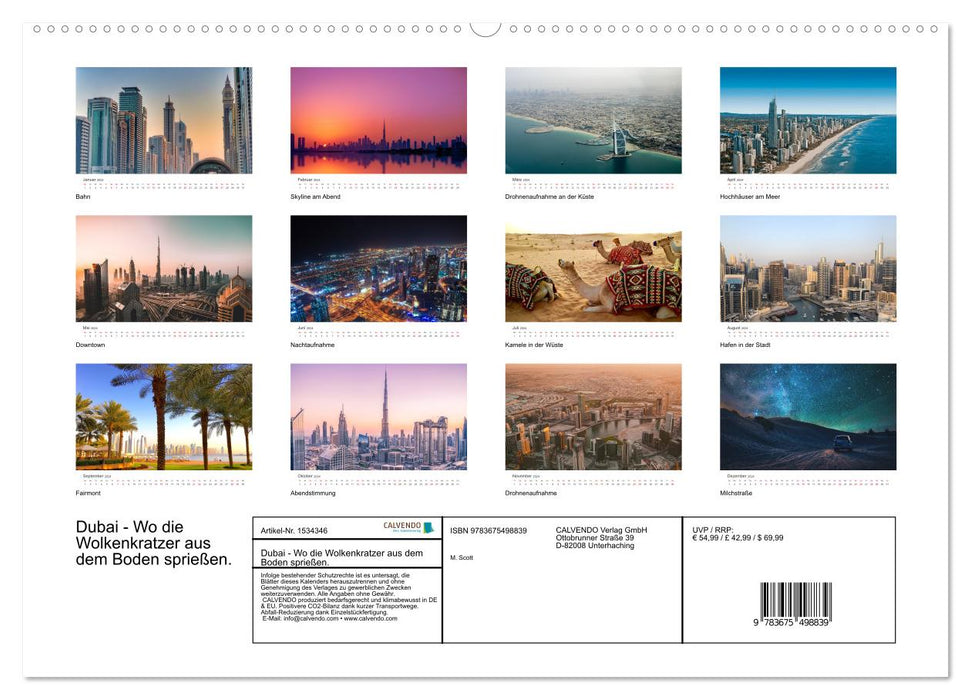 Dubai - Wo die Wolkenkratzer aus dem Boden sprießen. (CALVENDO Wandkalender 2024)