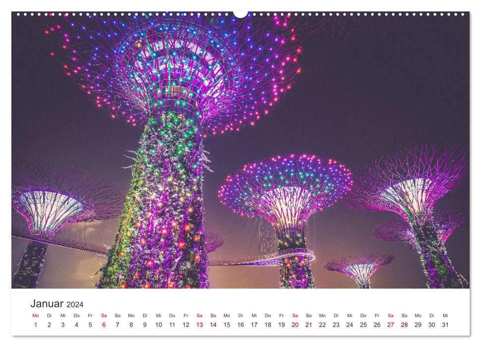Singapore - Modern cities and untouched nature. (CALVENDO wall calendar 2024) 