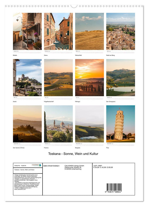 Tuscany - sun, wine and culture (CALVENDO wall calendar 2024) 