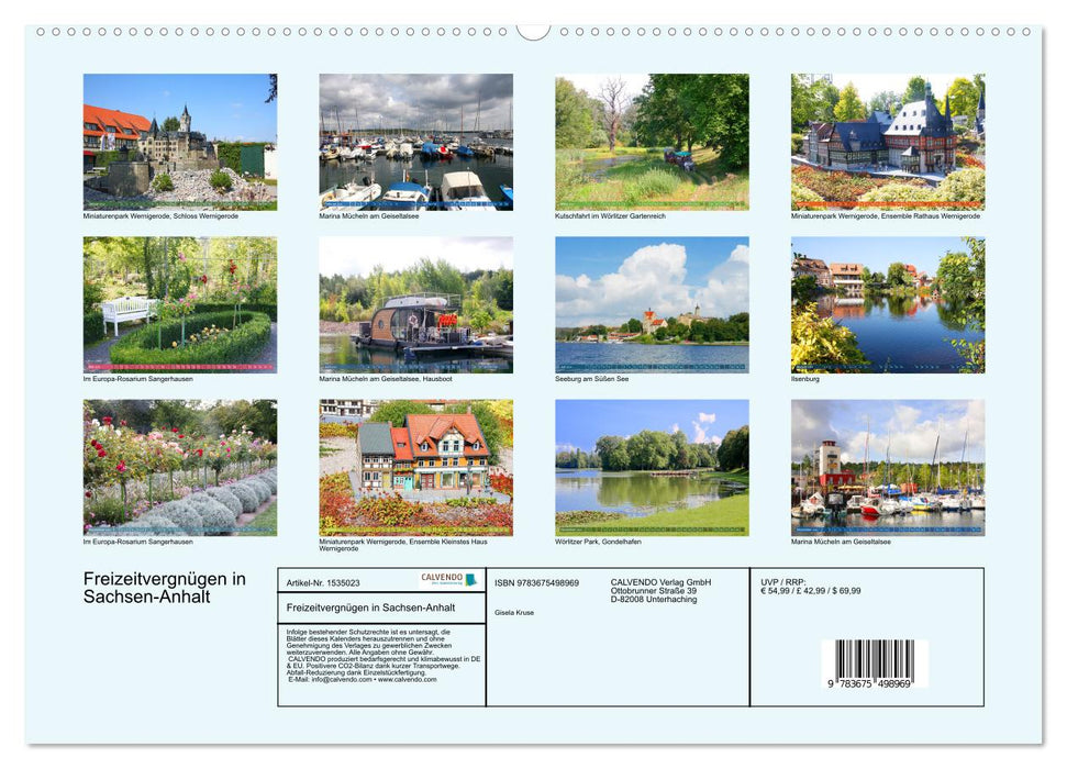 Leisure activities in Saxony-Anhalt (CALVENDO wall calendar 2024) 