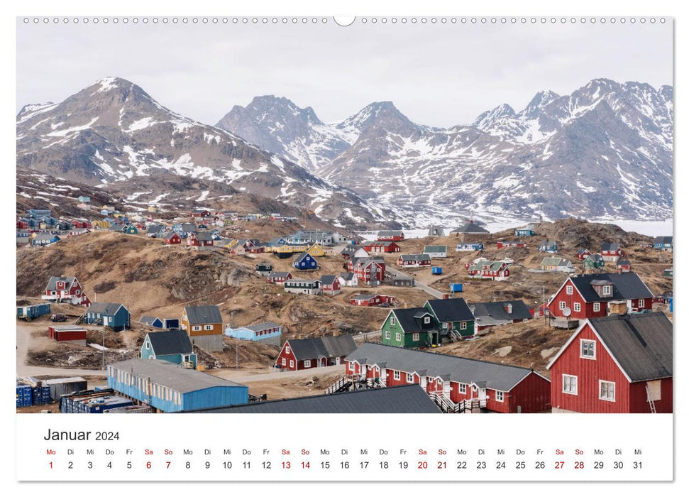 Groenland – Le grand pays sous la neige. (Calendrier mural CALVENDO 2024) 