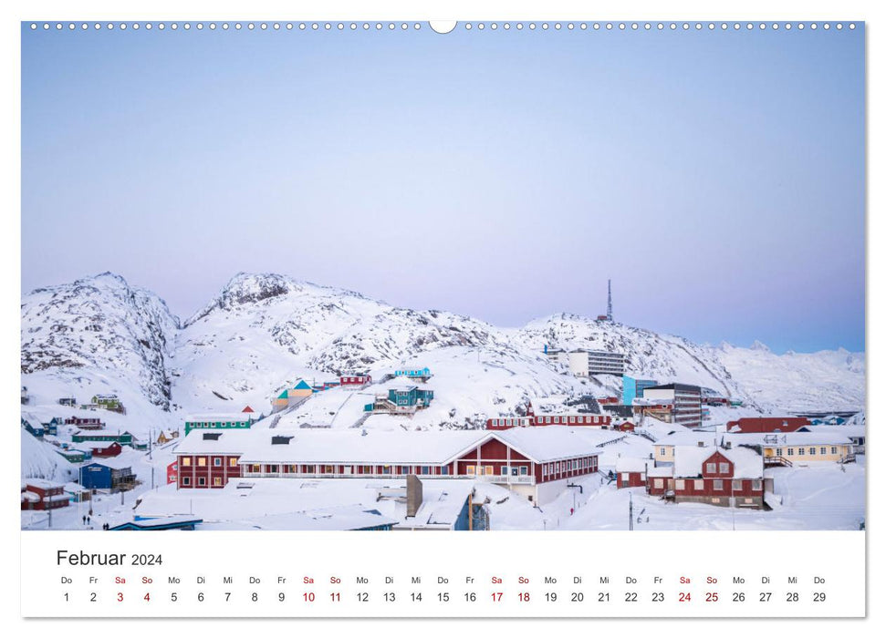 Groenland – Le grand pays sous la neige. (Calendrier mural CALVENDO 2024) 