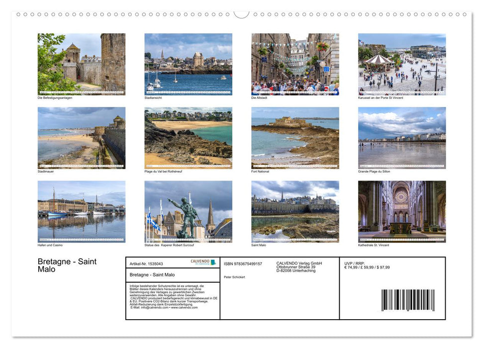 Brittany - Saint Malo (CALVENDO Premium Wall Calendar 2024) 