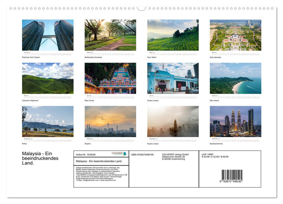 Malaysia - An impressive country. (CALVENDO wall calendar 2024) 