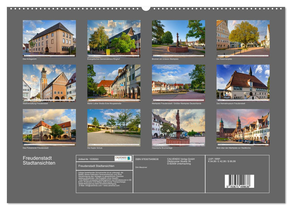 Freudenstadt Stadtansichten (CALVENDO Wandkalender 2024)