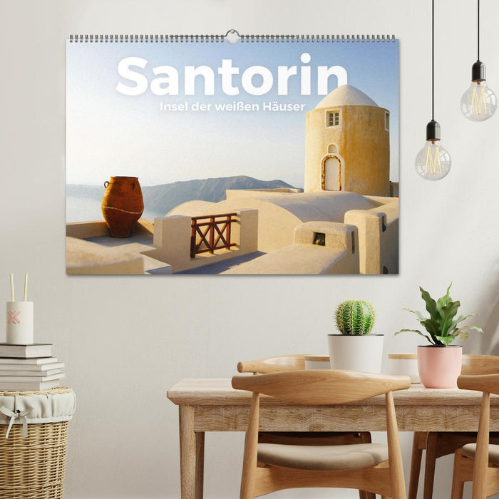 Santorin – Île des Maisons Blanches (Calendrier mural CALVENDO 2024) 