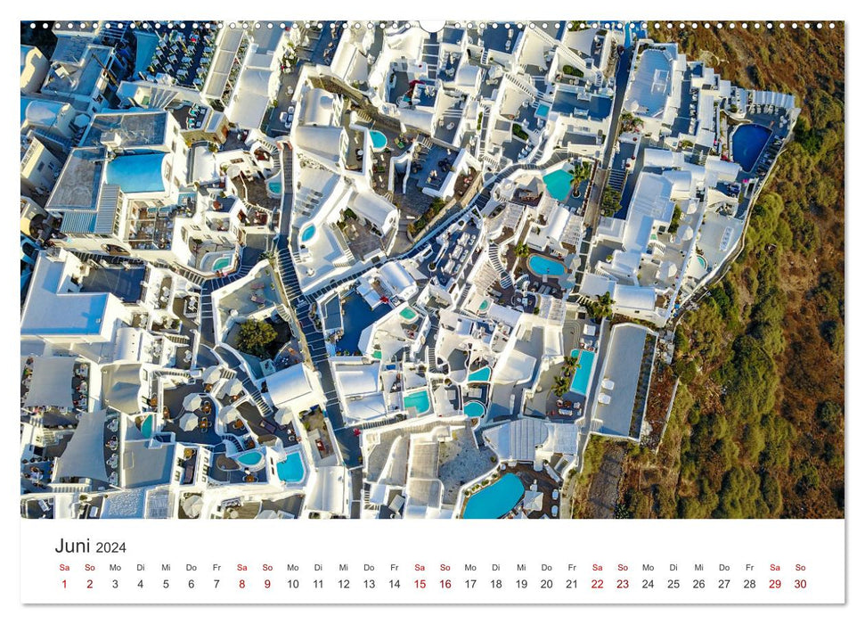 Santorin - Insel der weißen Häuser (CALVENDO Wandkalender 2024)