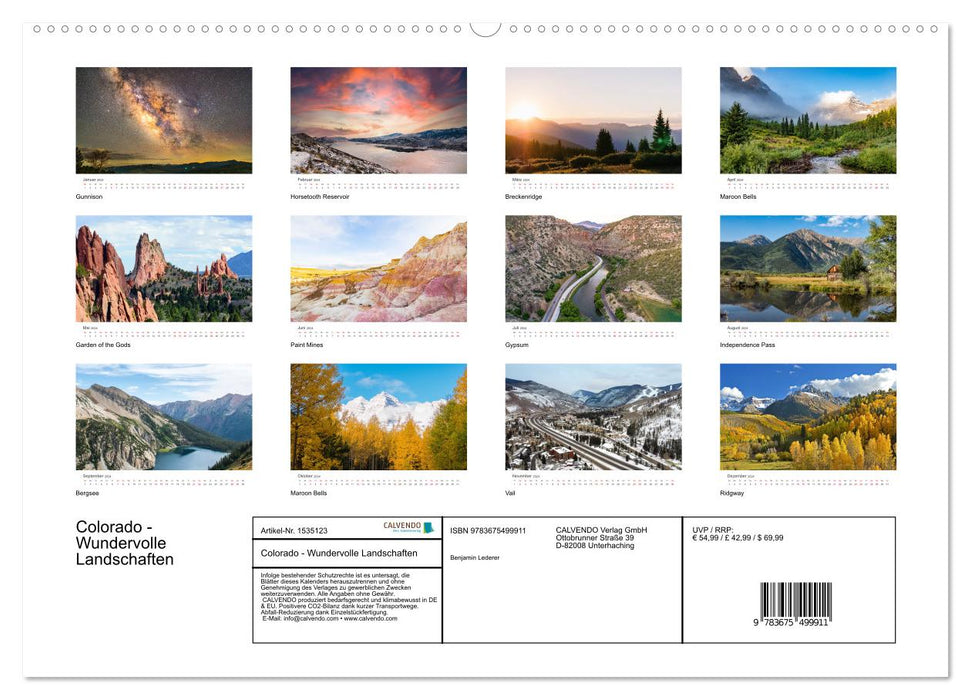Colorado - Wonderful landscapes (CALVENDO wall calendar 2024) 