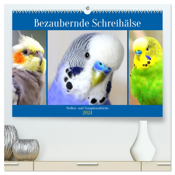 Adorable screamers. Budgies and Cockatiels (CALVENDO Premium Wall Calendar 2024) 