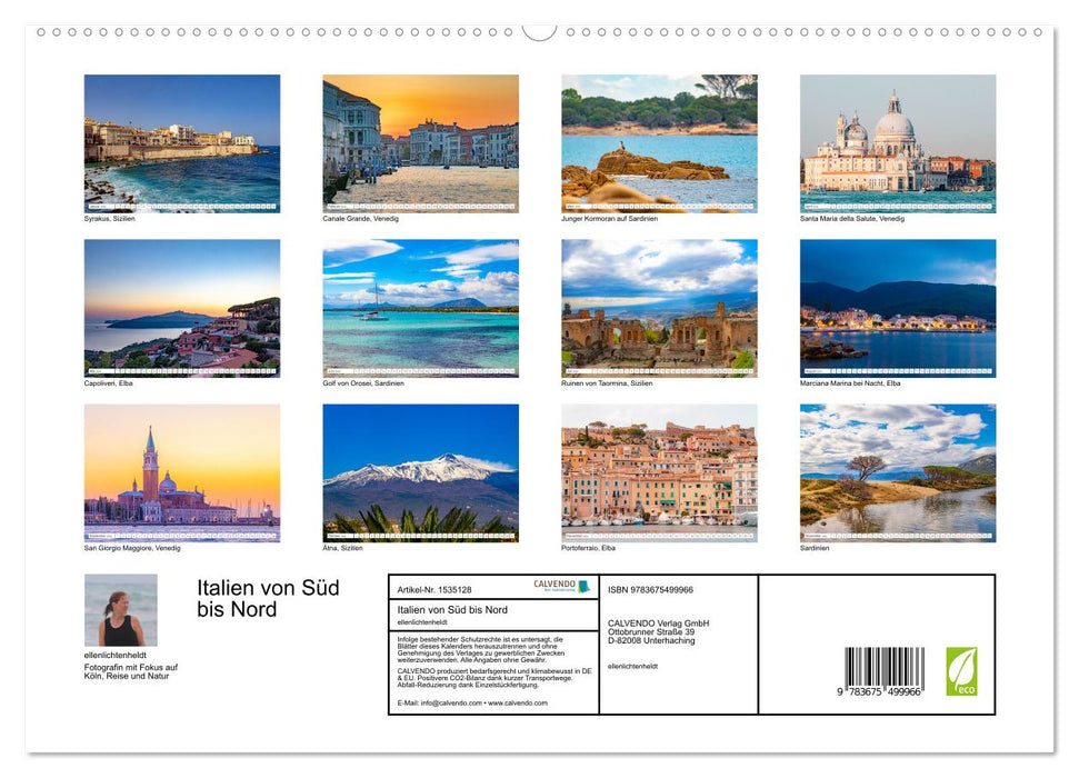 Italy from South to North (CALVENDO Premium Wall Calendar 2024) 
