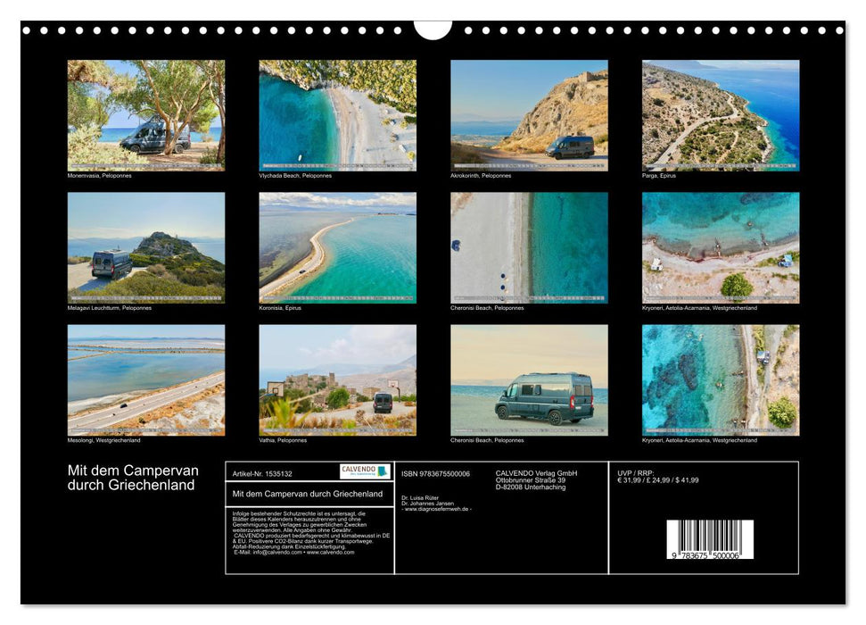 With the campervan through Greece (CALVENDO wall calendar 2024) 