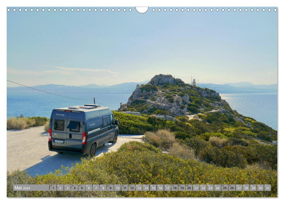Avec le camping-car à travers la Grèce (calendrier mural CALVENDO 2024) 