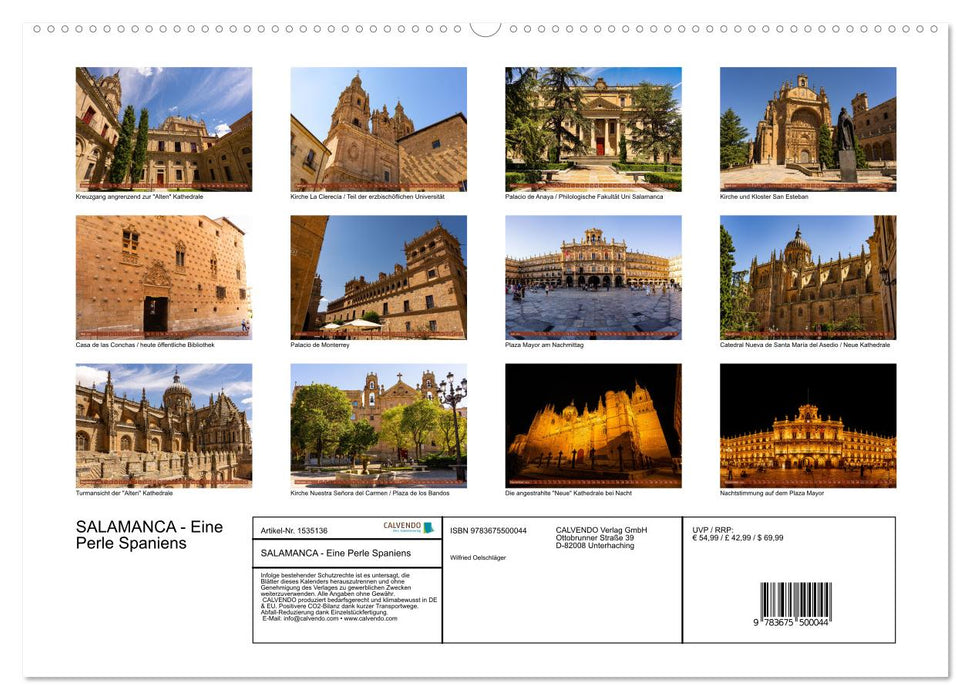 Salamanca - A Pearl of Spain (CALVENDO Wall Calendar 2024) 