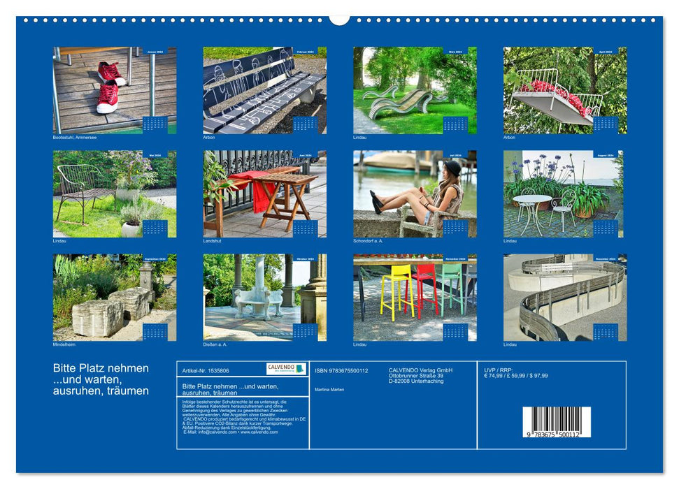 Bitte Platz nehmen...und warten, ausruhen, träumen (CALVENDO Premium Wandkalender 2024)