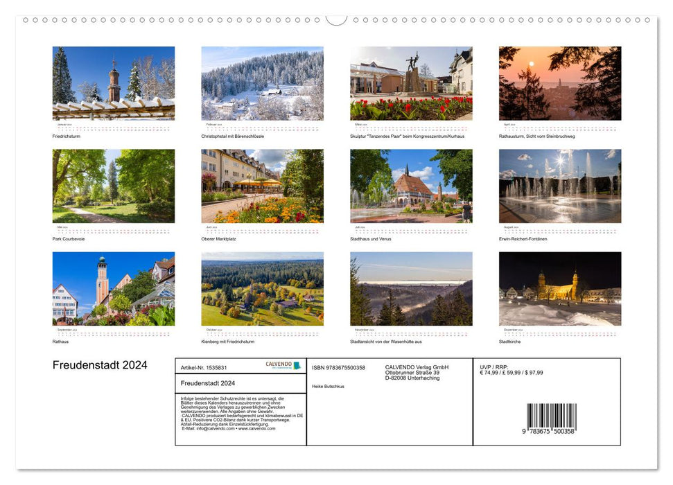 Freudenstadt 2024 (CALVENDO Premium Wall Calendar 2024) 