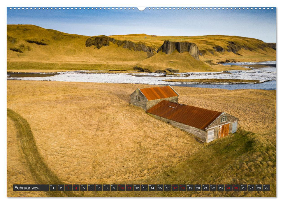 Island aus der Luft betrachtet (CALVENDO Premium Wandkalender 2024)