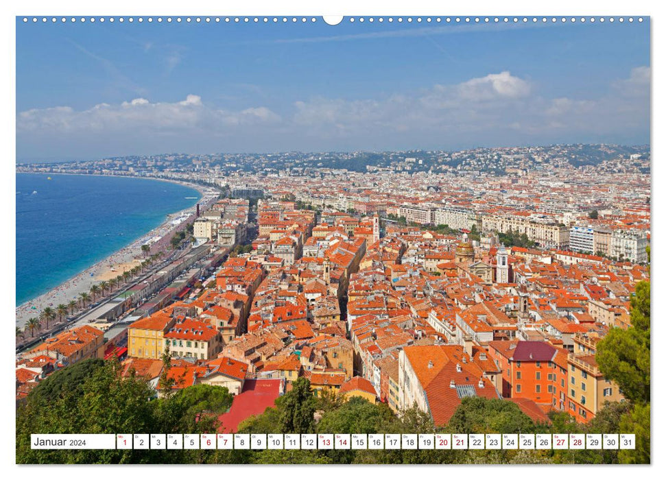 Côte d'Azur - place of longing on the Mediterranean (CALVENDO Premium Wall Calendar 2024) 