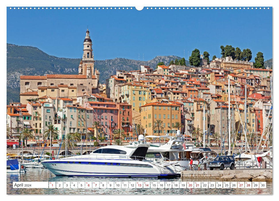 Côte d'Azur - place of longing on the Mediterranean (CALVENDO Premium Wall Calendar 2024) 