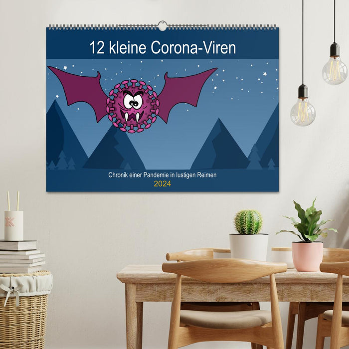 12 kleine Corona-Viren (CALVENDO Wandkalender 2024)