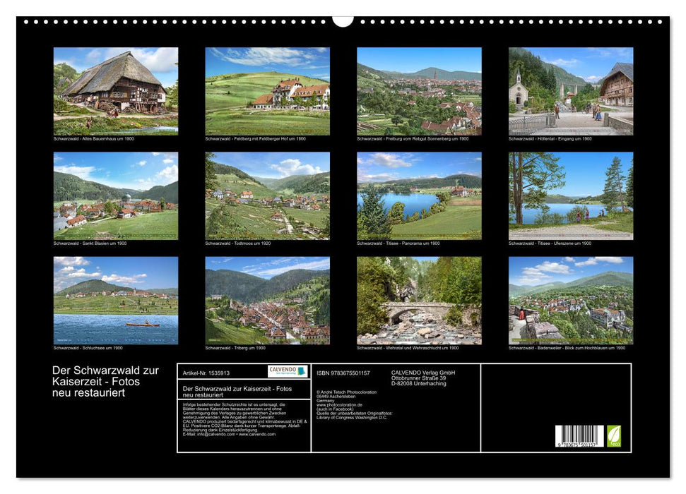 The Black Forest in imperial times - photos newly restored (CALVENDO wall calendar 2024) 