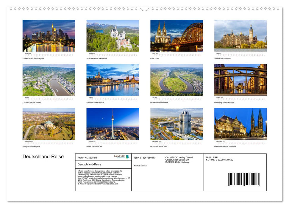 Germany trip (CALVENDO Premium wall calendar 2024) 