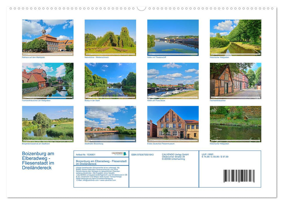 Boizenburg an der Elbe - Fliesenstadt im Dreiländereck (CALVENDO Premium Wandkalender 2024)