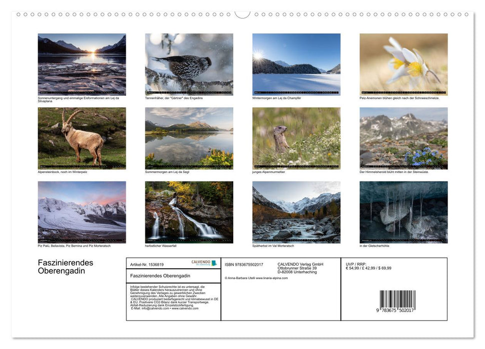 Fascinating Upper Engadine (CALVENDO wall calendar 2024) 