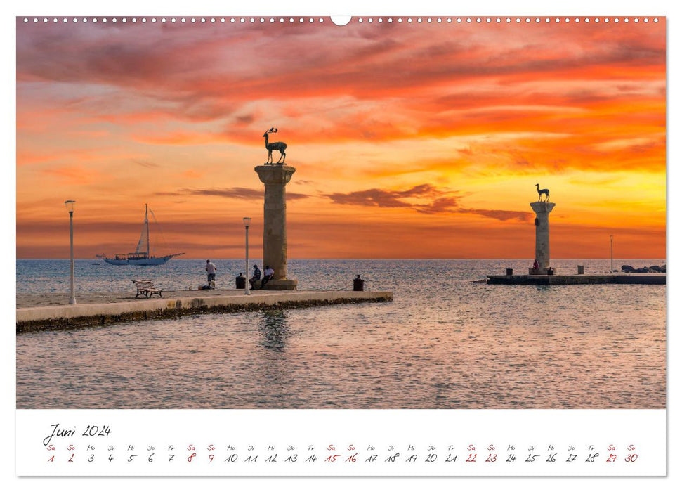 Rhodes - The fascinating island in the Aegean Sea (CALVENDO wall calendar 2024) 