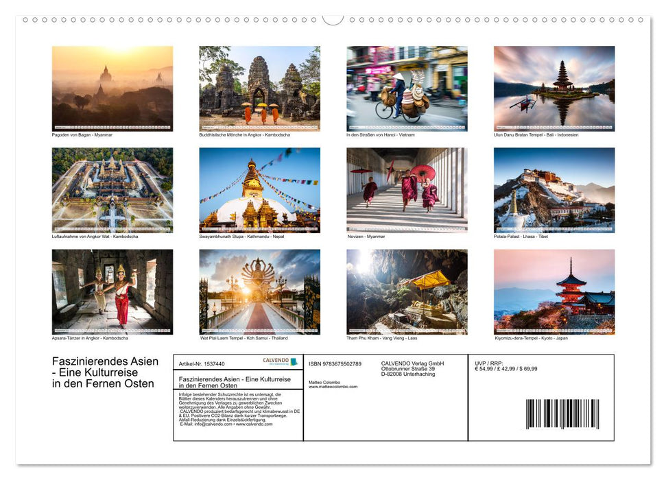 Faszinierendes Asien - Eine Kulturreise in den Fernen Osten (CALVENDO Wandkalender 2024)