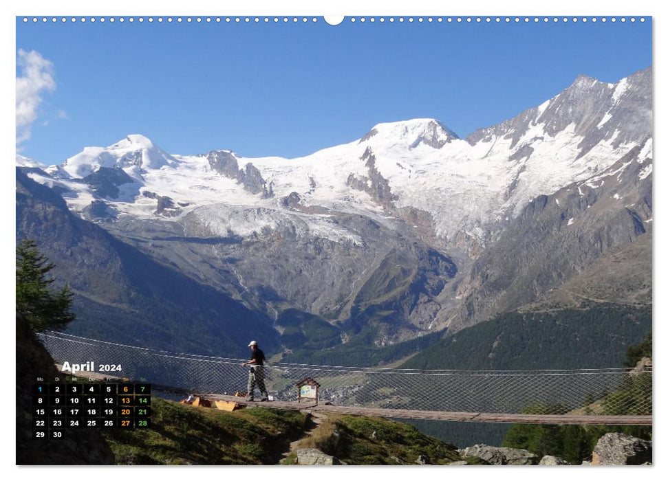 HIKING - Walks for the soul in Valais / Switzerland (CALVENDO Premium Wall Calendar 2024) 