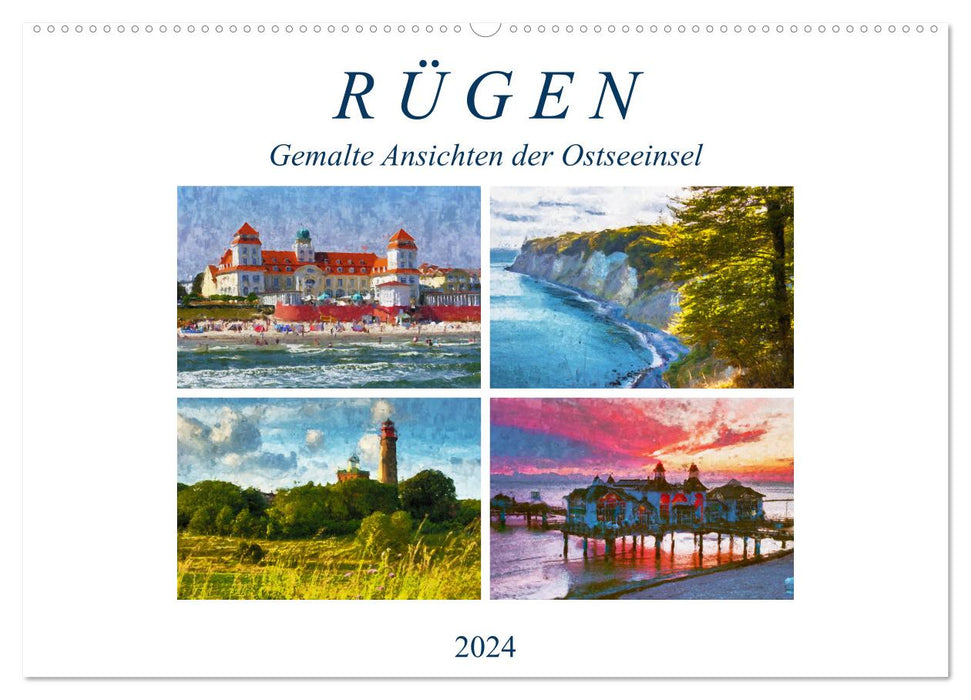 Rügen - Gemalte Ansichten der Ostseeinsel (CALVENDO Wandkalender 2024)