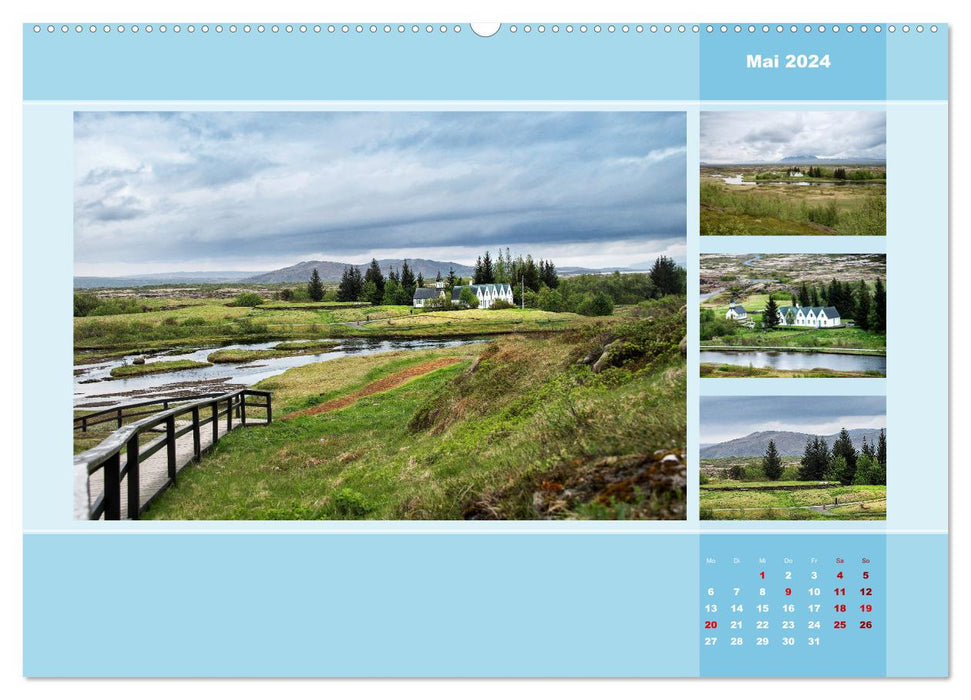 Iceland, a country of contrasts (CALVENDO Premium Wall Calendar 2024) 