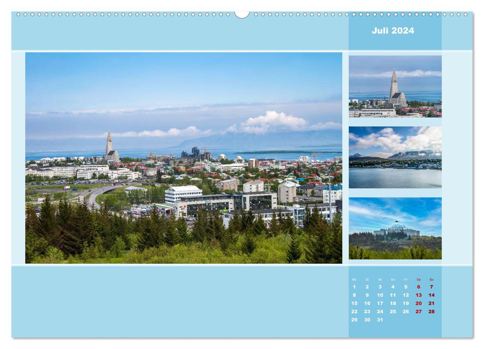 Island, ein Land der Gegensätze (CALVENDO Premium Wandkalender 2024)