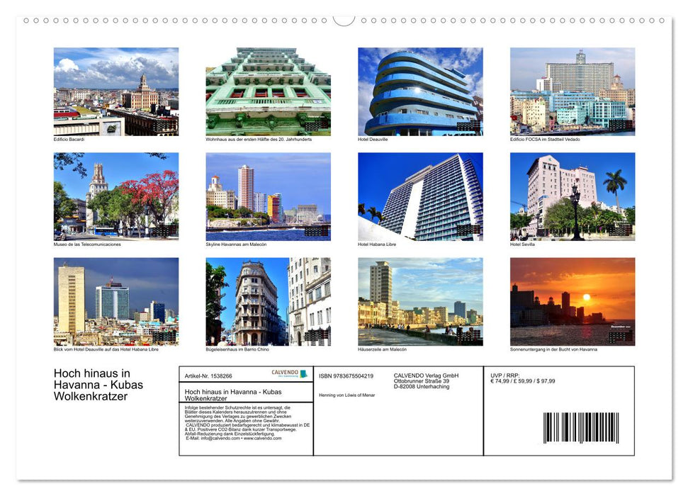 High up in Havana - Cuba's skyscrapers (CALVENDO Premium Wall Calendar 2024) 