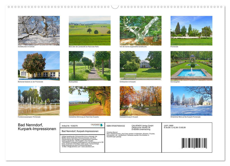 Bad Nenndorf, Kurpark impressions (CALVENDO wall calendar 2024) 