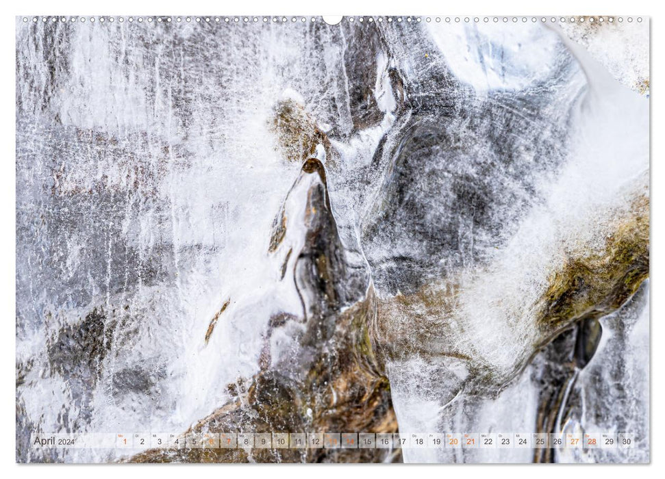 Eisige Strukturen fotografiert am Uracher und Gütersteiner Wasserfall (CALVENDO Wandkalender 2024)