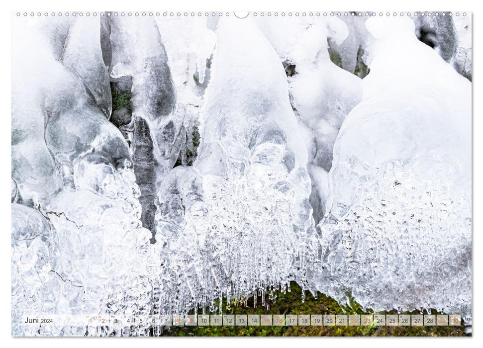 Structures glacées photographiées aux cascades d'Urach et de Güterstein (calendrier mural CALVENDO 2024) 