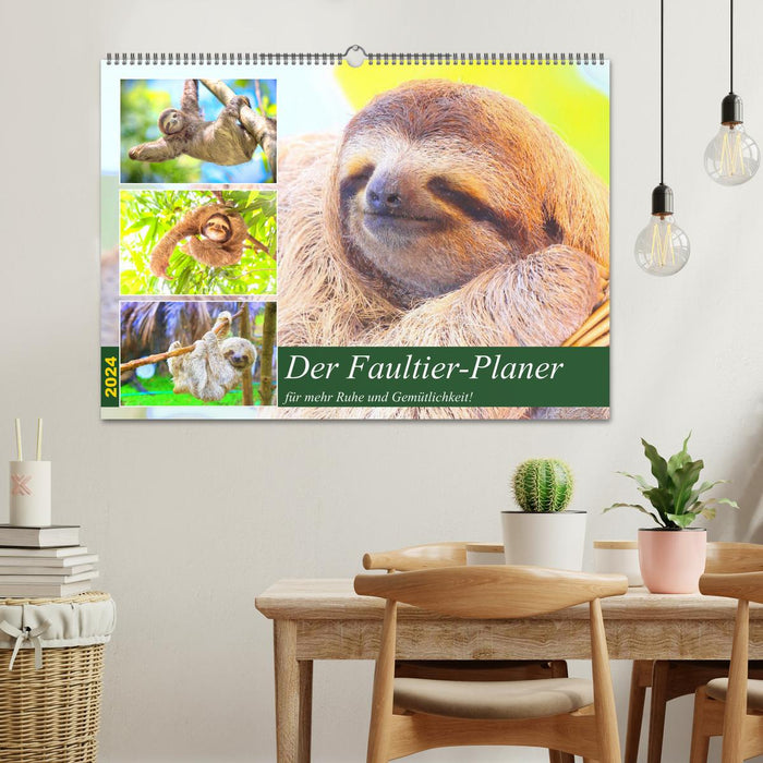 Der Faultier-Planer für mehr Ruhe und Gemütlichkeit! (CALVENDO Wandkalender 2024)