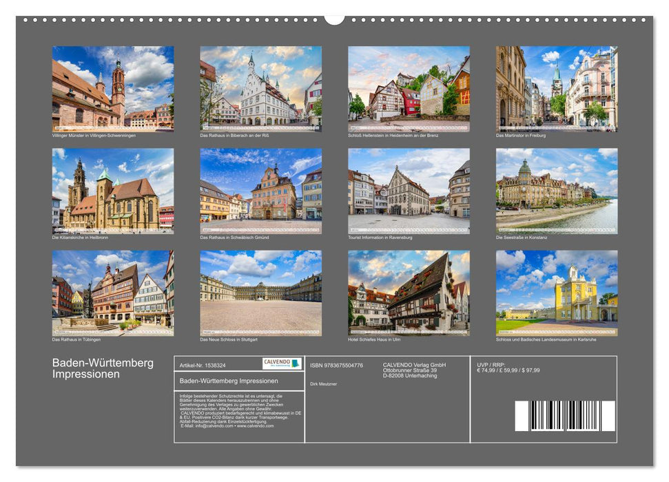 Baden-Württemberg city views (CALVENDO Premium wall calendar 2024) 