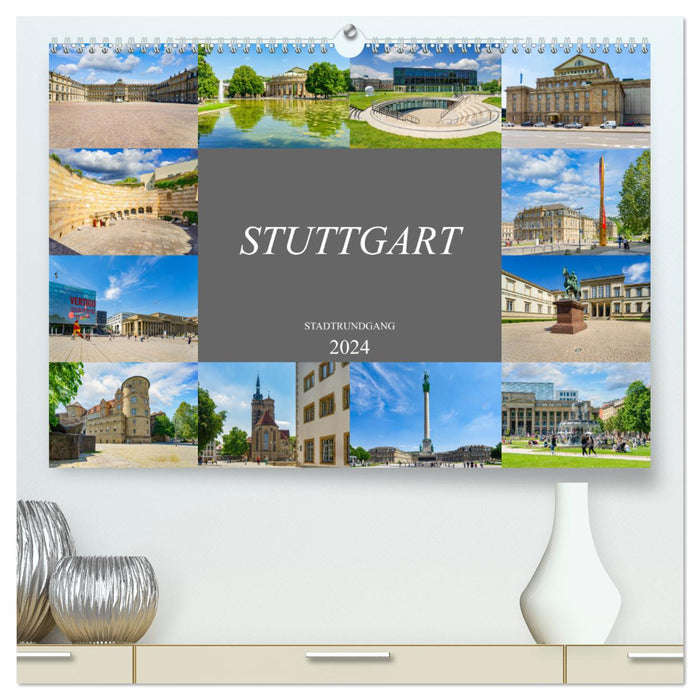 Stuttgart Stadtrundgang (CALVENDO Premium Wandkalender 2024)
