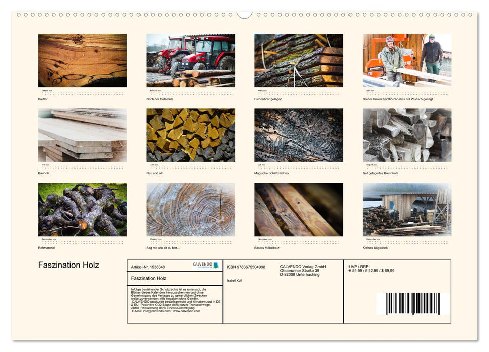 The fascination of wood (CALVENDO wall calendar 2024) 