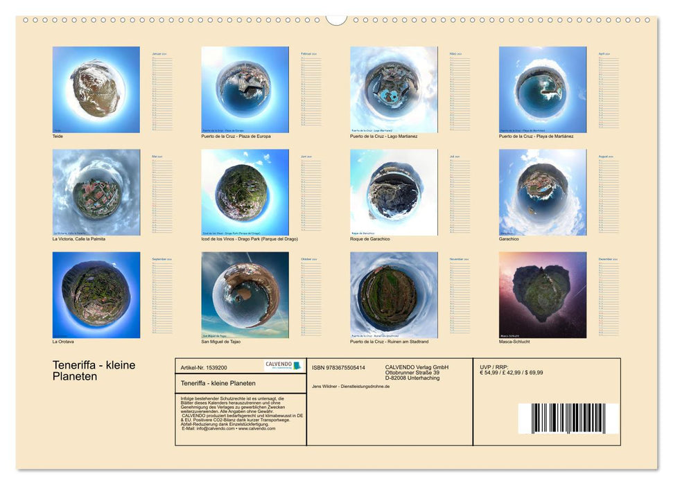 Teneriffa - kleine Planeten (CALVENDO Wandkalender 2024)