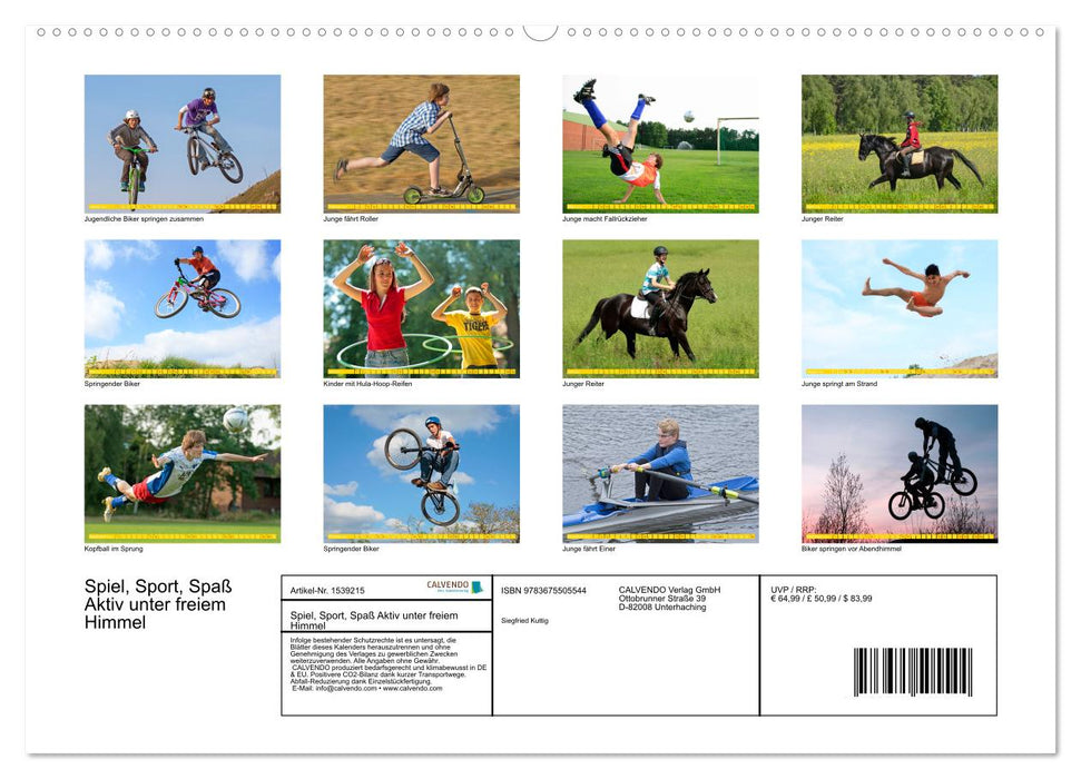 Spiel, Sport, Spaß Aktiv unter freiem Himmel (CALVENDO Wandkalender 2024)