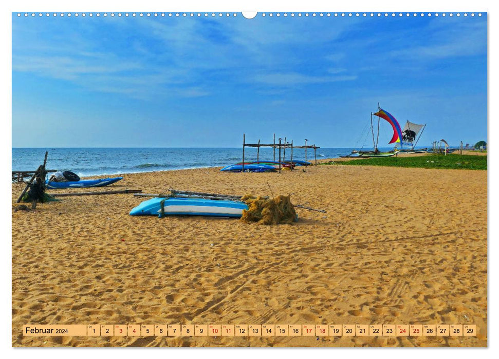 Sri Lanka, Palmen, Strand und Meer (CALVENDO Premium Wandkalender 2024)