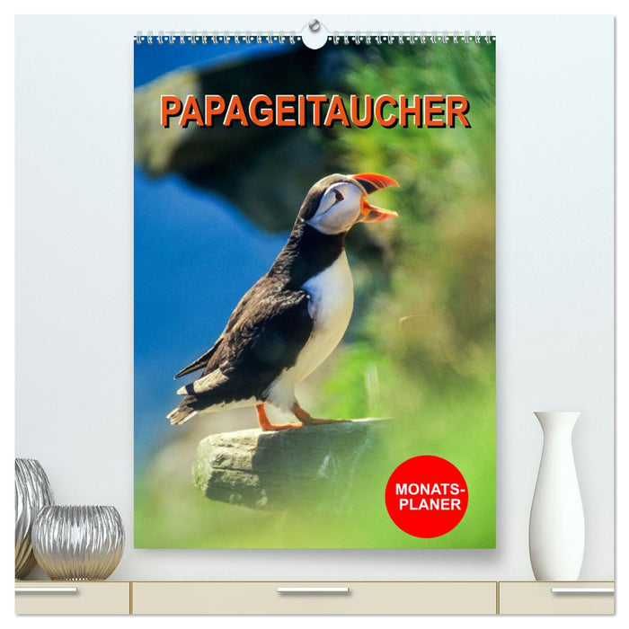 Papageitaucher Monatsplaner (CALVENDO Premium Wandkalender 2024)