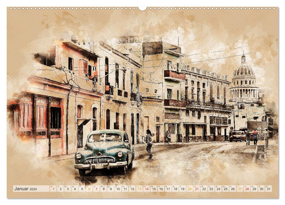 Cuba - Inselstaat in der Karibik (CALVENDO Premium Wandkalender 2024)