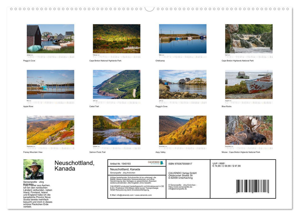 Neuschottland, Kanada (CALVENDO Premium Wandkalender 2024)