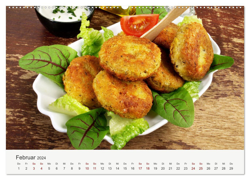 Vegan Food Calendar – Dishes and Snacks (CALVENDO Wall Calendar 2024) 