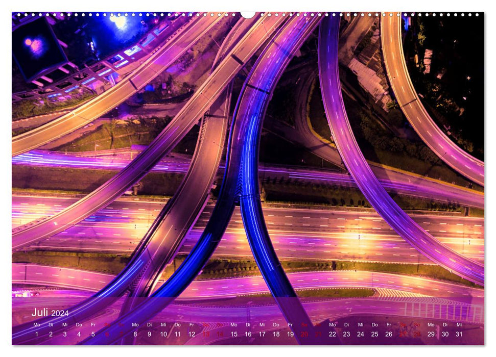 Traffic Lights - Großstadtverkehr der schönsten Metropolen von oben (CALVENDO Premium Wandkalender 2024)