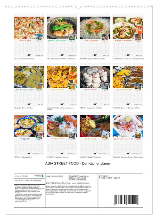 ASIA STREET FOOD - The kitchen planner (CALVENDO wall calendar 2024) 